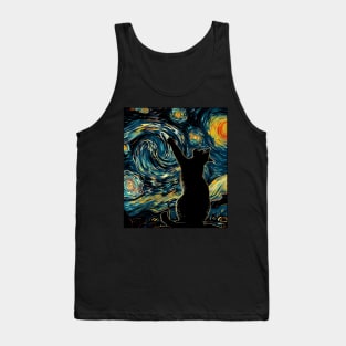 Cat Starry Night Fantasy Tank Top